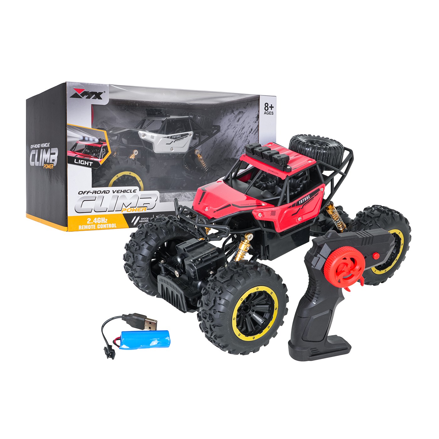 1:18 Scale R/C Crawler CLIMB POWER Red