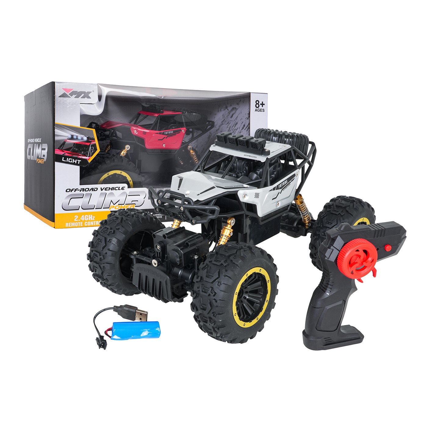 1:18 CLIMB POWER Silver R/C Crawler