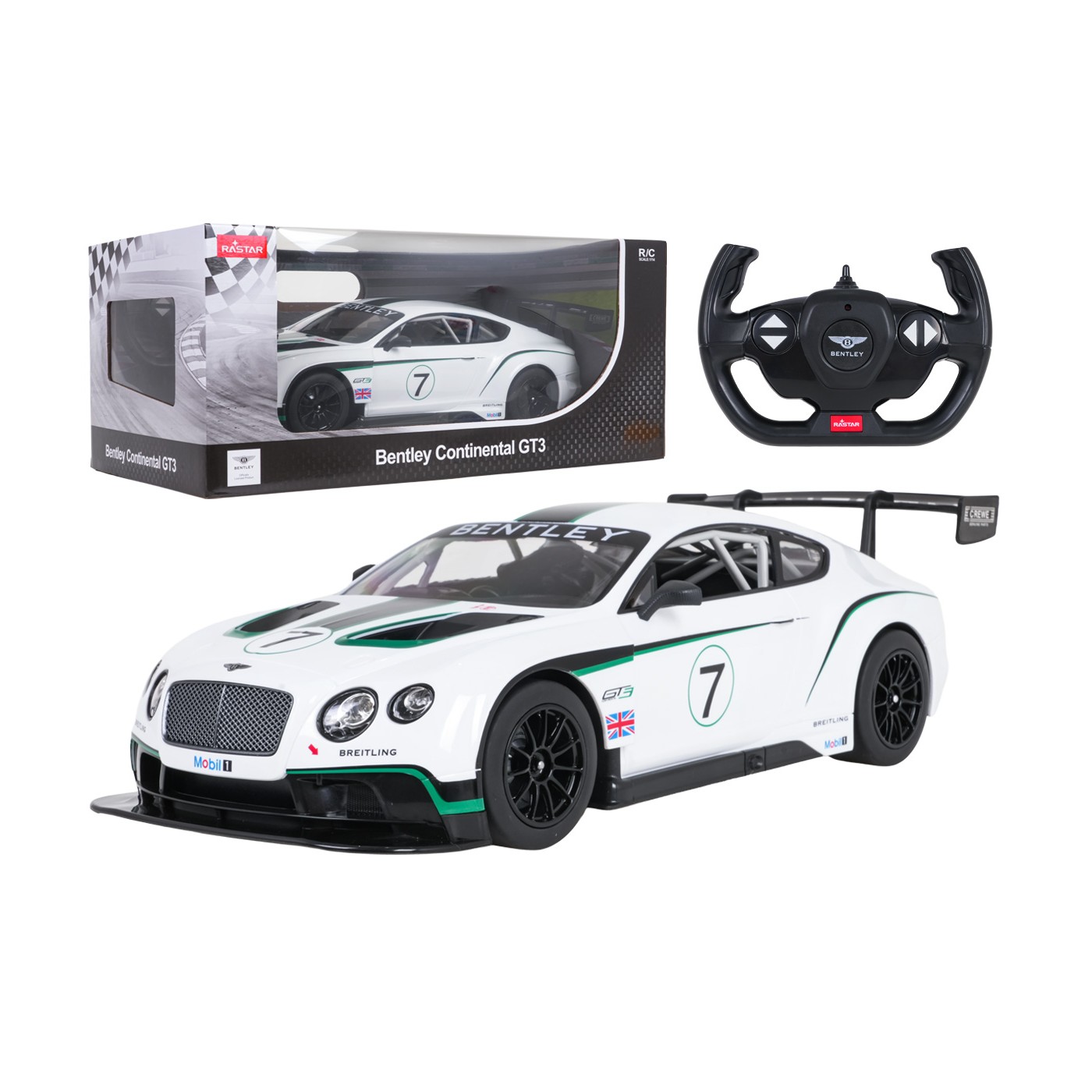 R/C Car 1:14 Bentley Continental GT3 White RASTAR