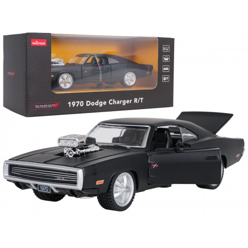 Metal Car 1:36 1970 Dodge Charger R/T Black RASTAR