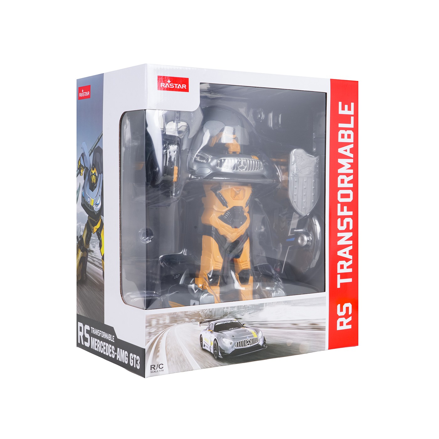 Car/Robot 2in1 R/C 1:14 Mercedes-AMG GT3 Gray RASTAR