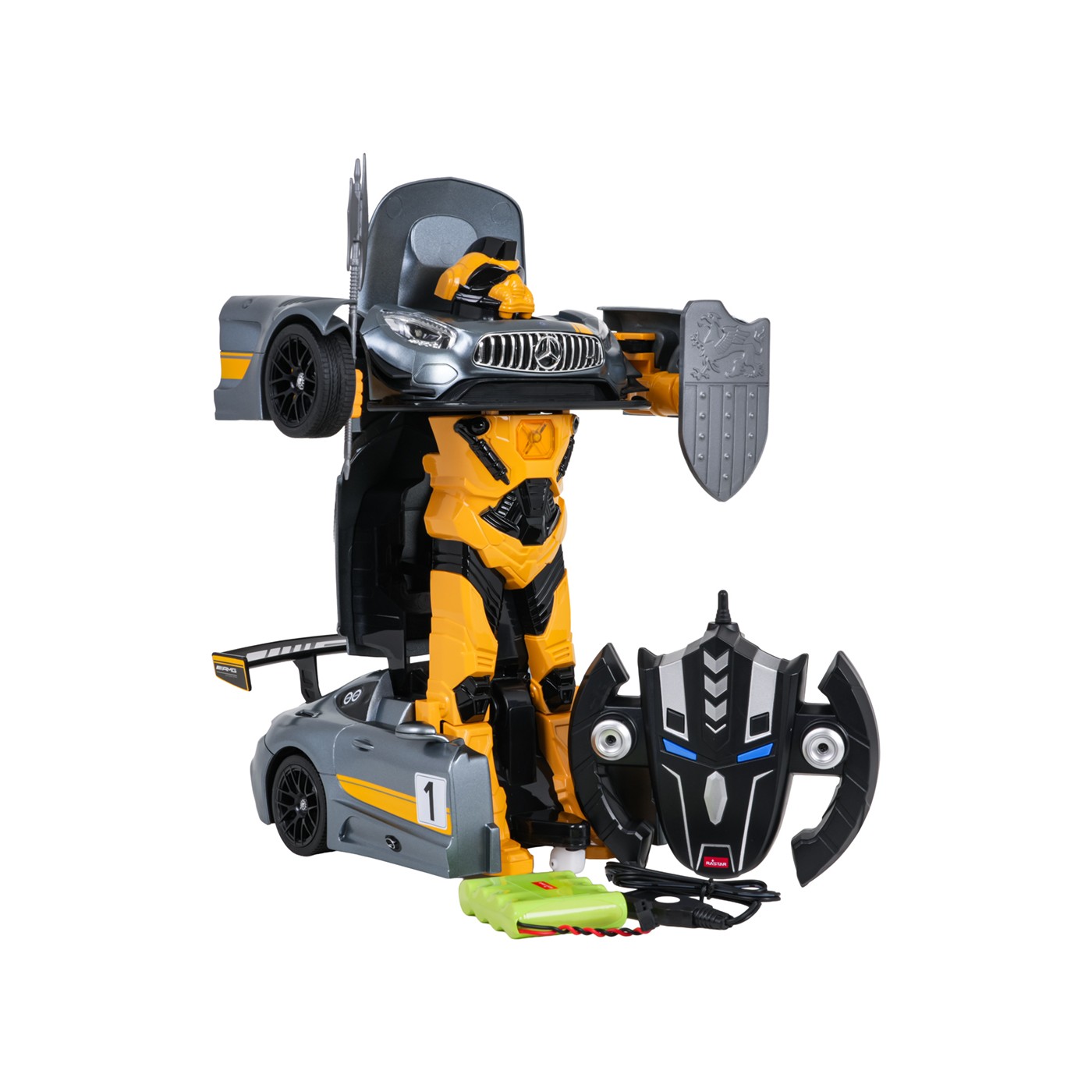 Car/Robot 2in1 R/C 1:14 Mercedes-AMG GT3 Gray RASTAR