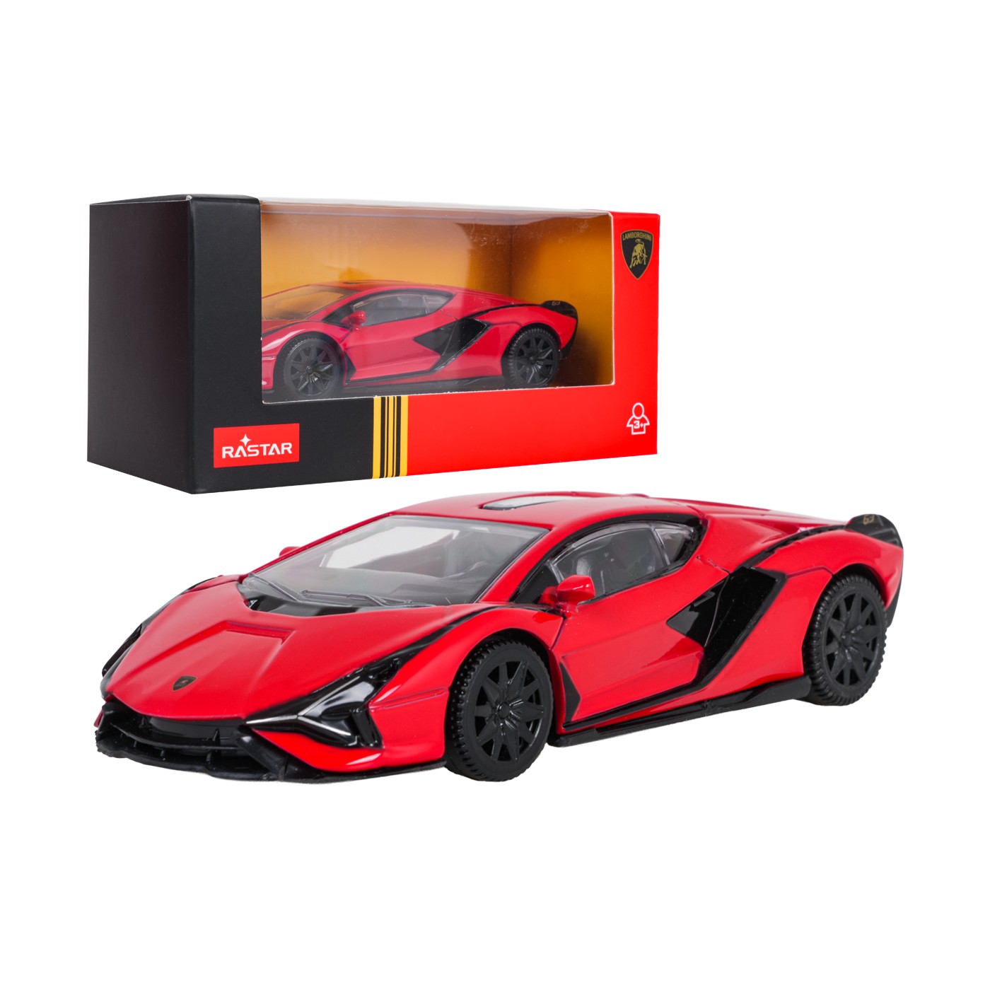 Metal Car 1:43 Lamborghini Sian Red RASTAR