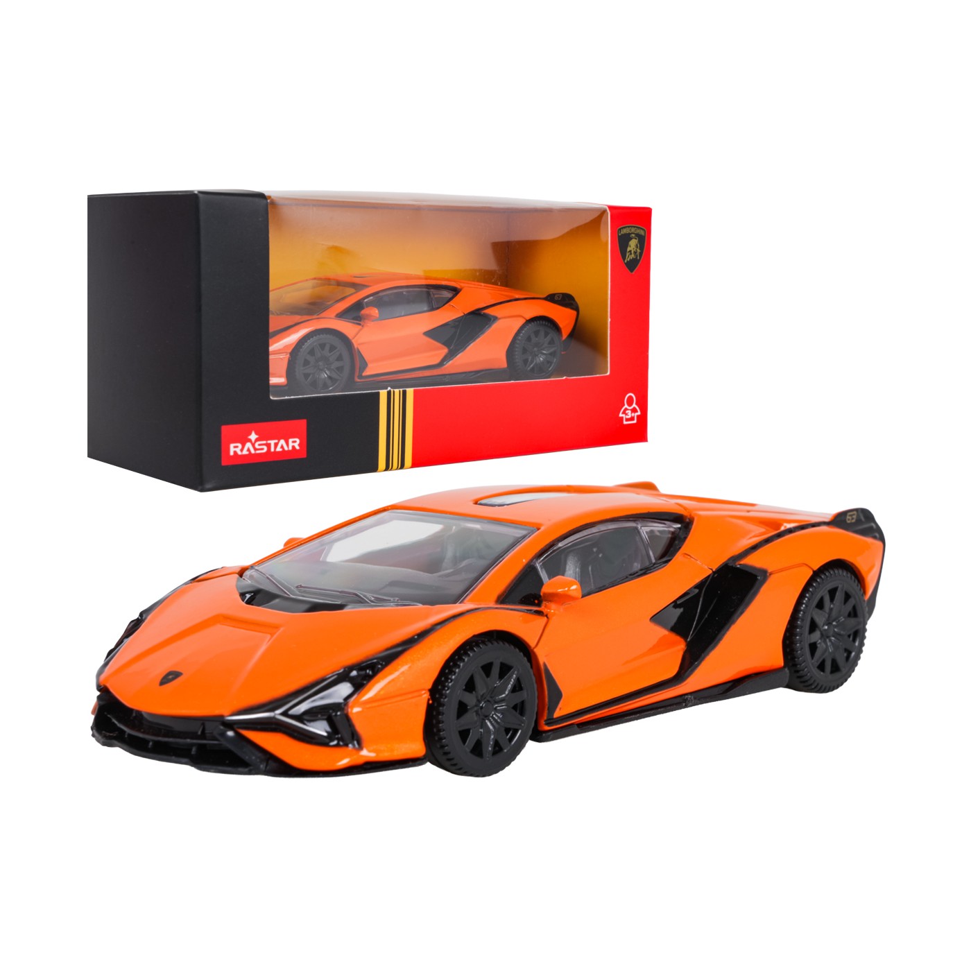 Metal Car 1:43 Lamborghini Sian Orange RASTAR