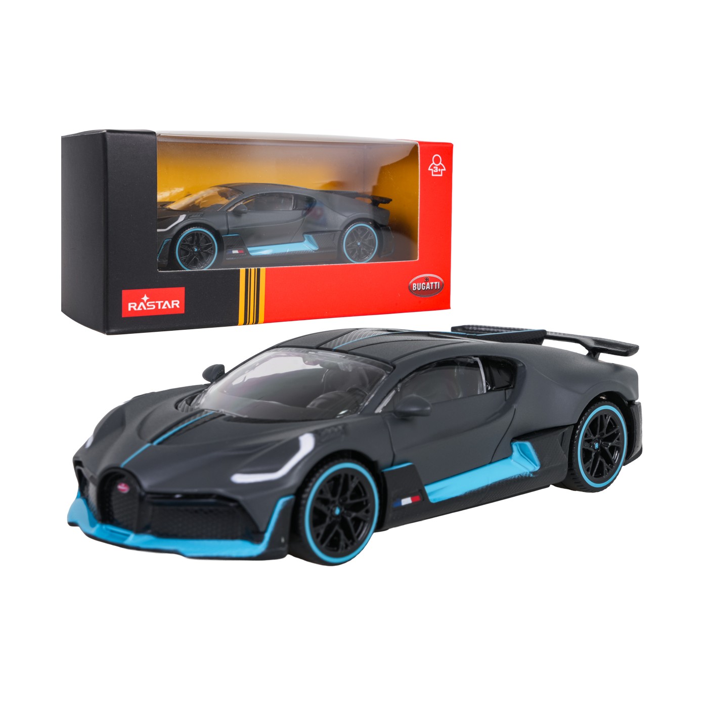 Metal Car 1:43 Bugatti Divo Gray RASTAR
