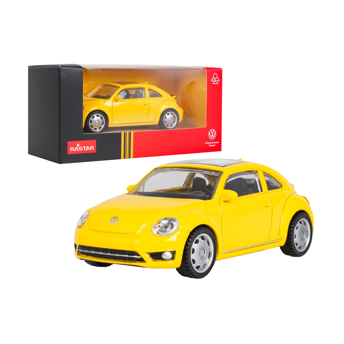 Metal Car 1:43 Volkswagen Beetle Yellow RASTAR