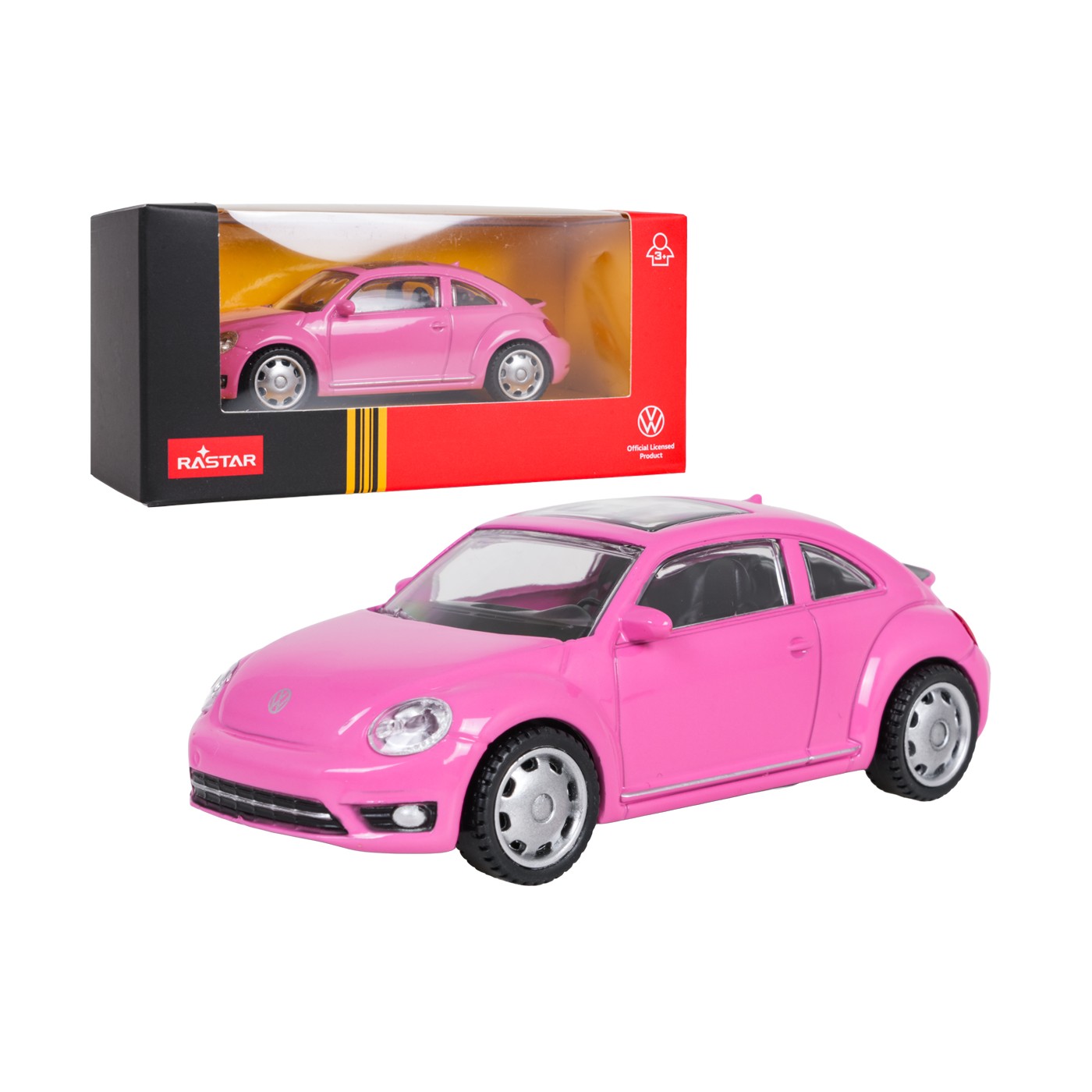 Metal Car 1:43 Volkswagen Beetle Pink RASTAR
