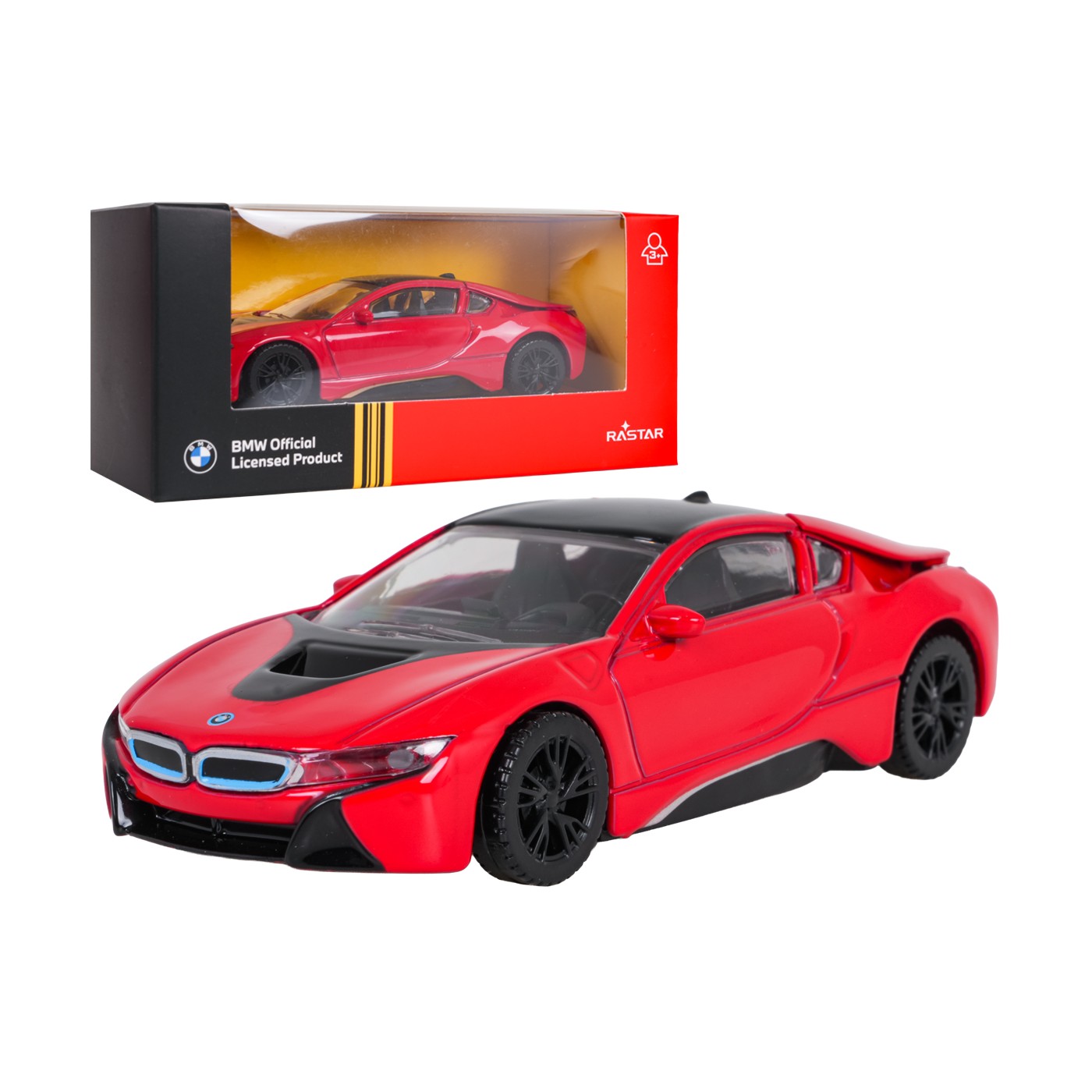 Metal Car 1:43 BMW i8 Red RASTAR