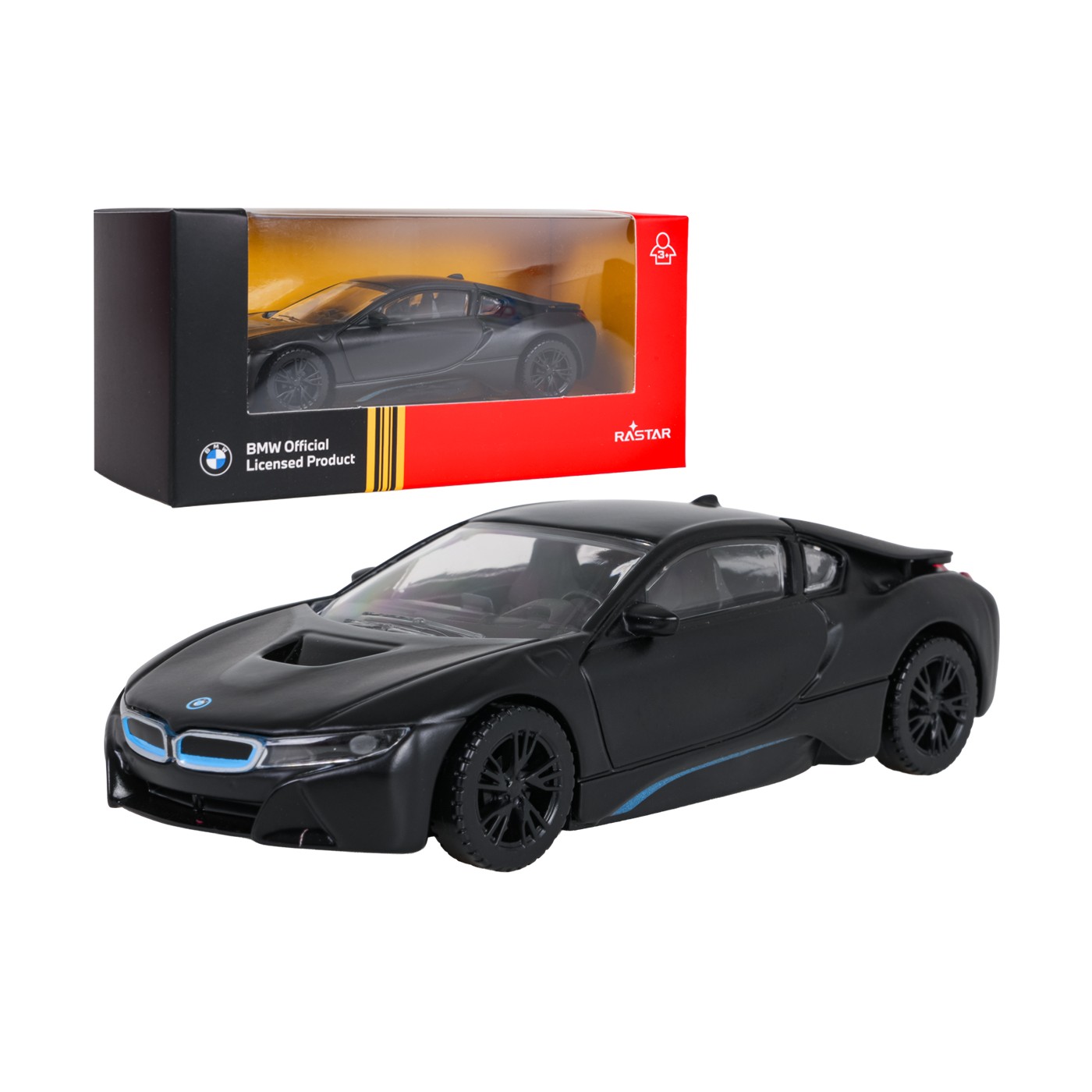 Metal Car 1:43 BMW i8 Black RASTAR