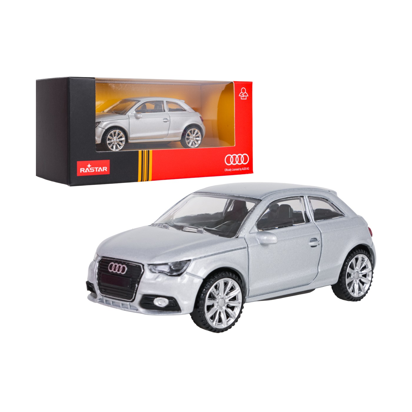 Metal Car 1:43 Audi A1 Silver RASTAR