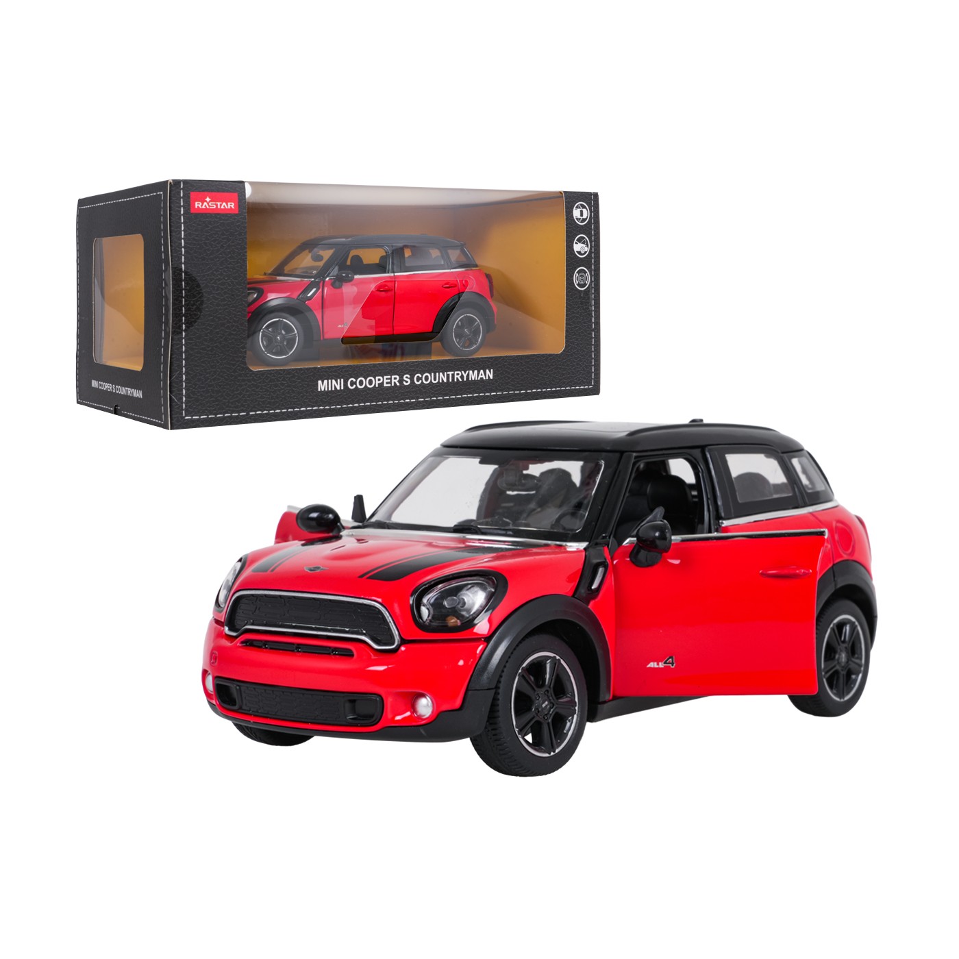 Metal Car 1:24 MINI Countryman Red RASTAR