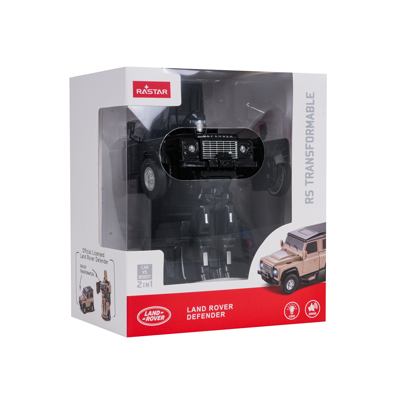 Metal Car/Robot 2in1 1:32 Land Rover Defender Black RASTAR