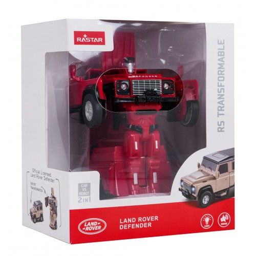 Metal Car/Robot 2in1 1:32 Land Rover Defender Red RASTAR