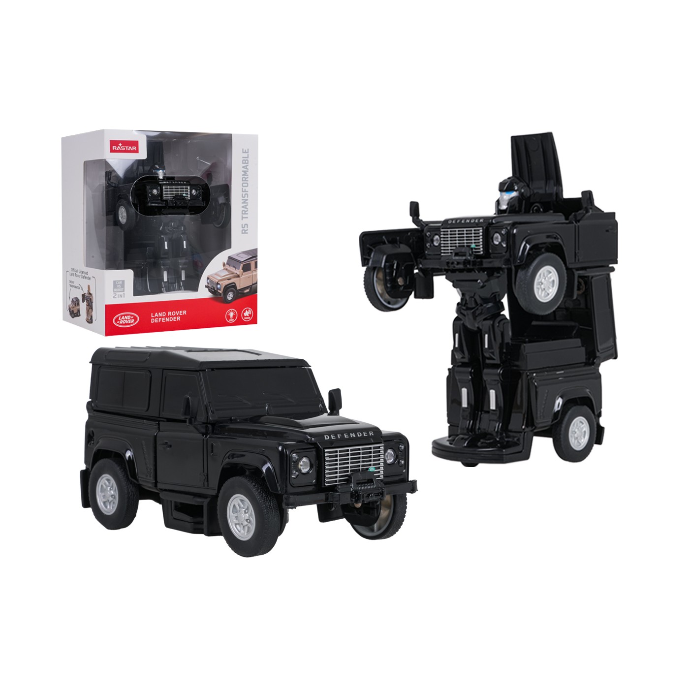 Metal Car/Robot 2in1 1:32 Land Rover Defender Black RASTAR