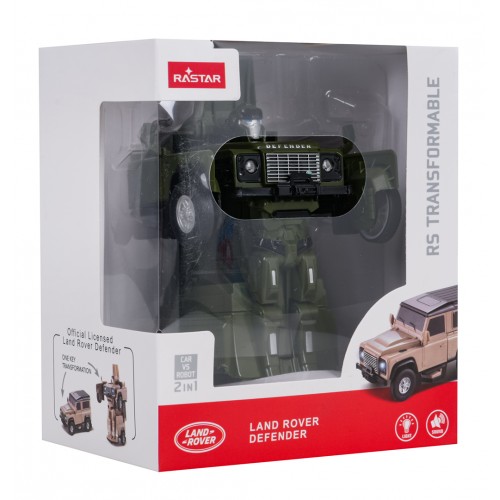 Metal Car/Robot 2in1 1:32 Land Rover Defender Green RASTAR
