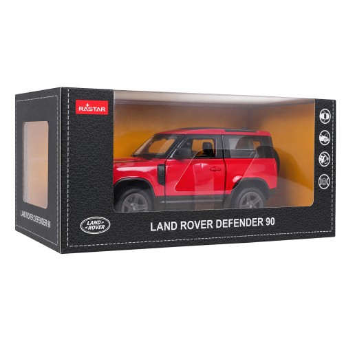 Metal Car 1:24 Land Rover Defender 90 Red RASTAR