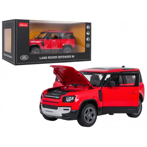 Metal Car 1:24 Land Rover Defender 90 Red RASTAR