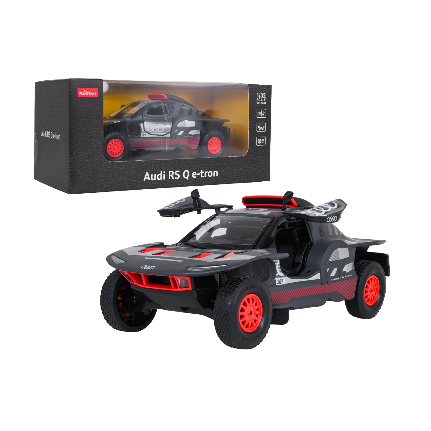 Metal Car 1:32 AUDI RS Q e-tron Gray RASTAR