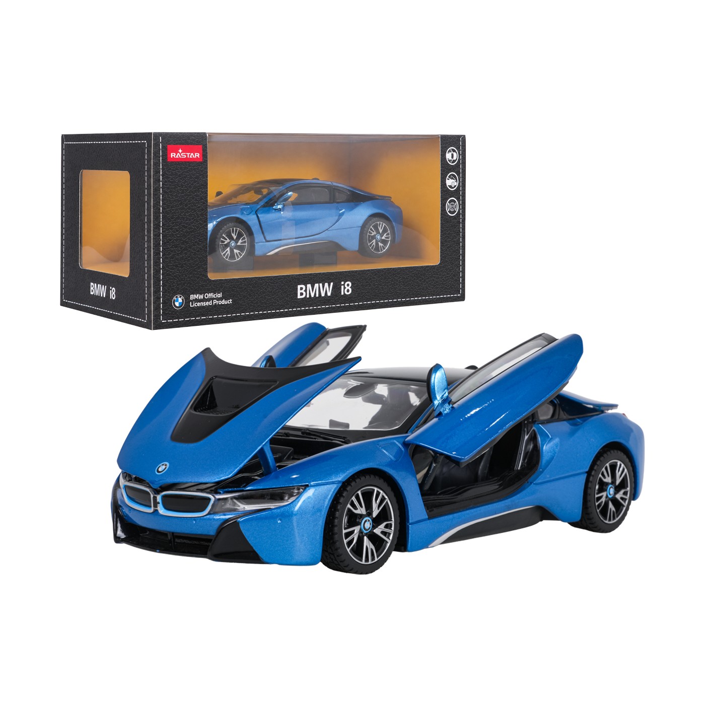 Metal Car 1:24 BMW i8 Blue RASTAR
