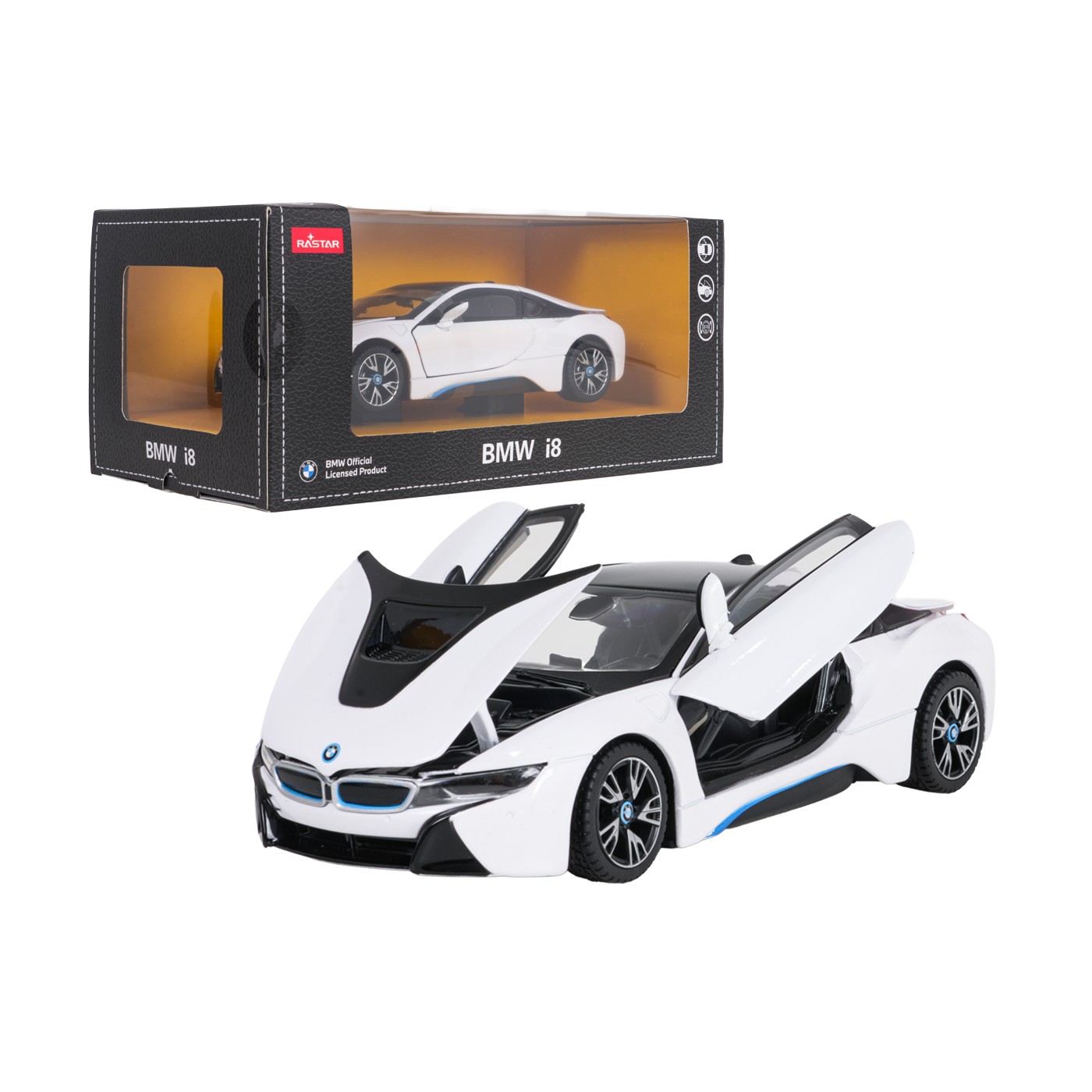 Metal Car 1:24 BMW i8 White RASTAR