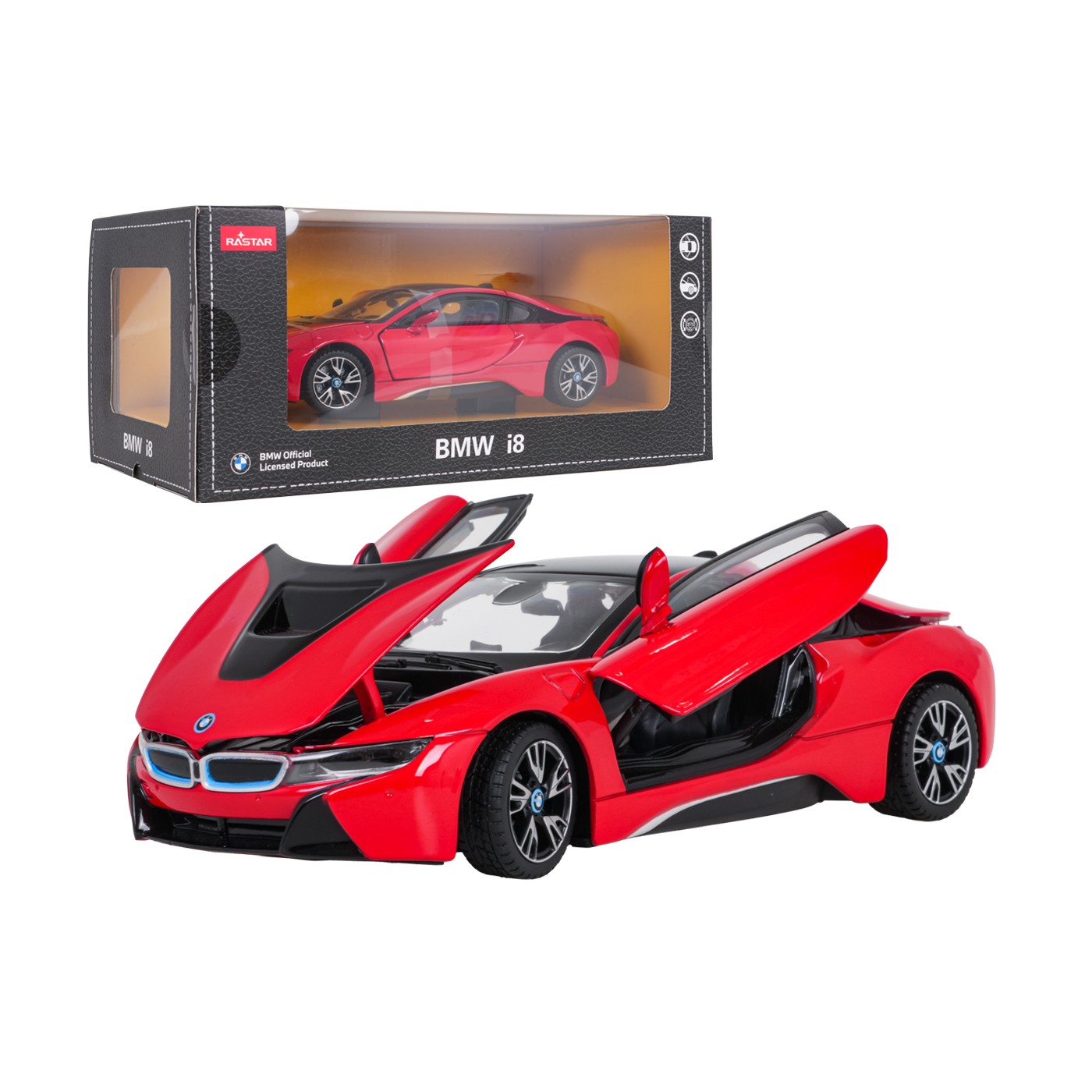 Metal Car 1:24 BMW i8 Red RASTAR