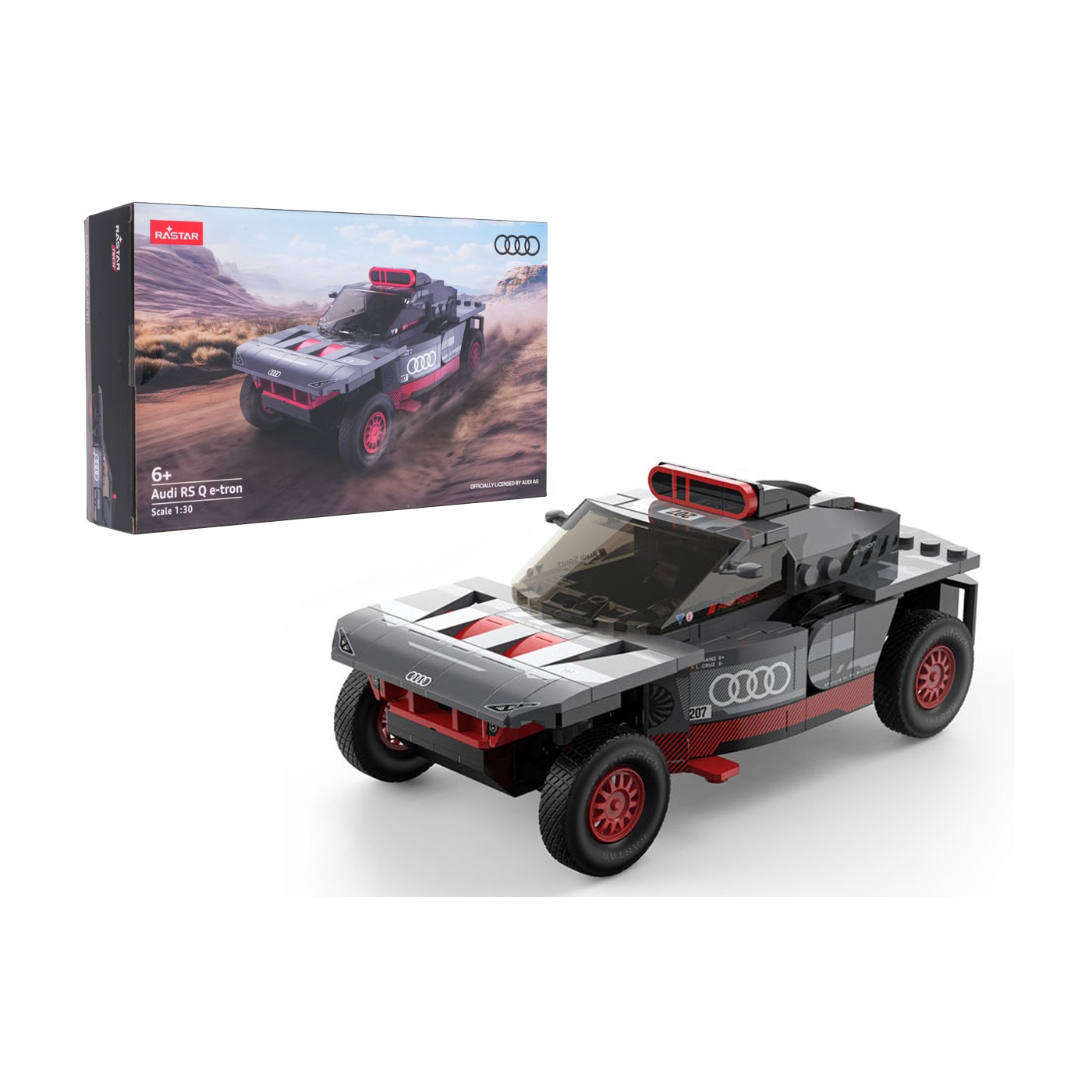 Autko Klocki 1:30 Audi RS Q e-tron Szary RASTAR