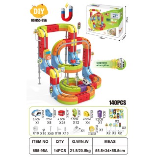 Magnetic Coloured Railway 140el.