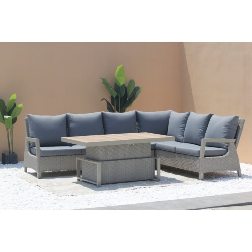 Garden Furniture Rattan Corners + Adjustable Table with Cera