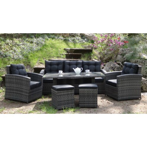 Garden Furniture Rattan High Table Gray