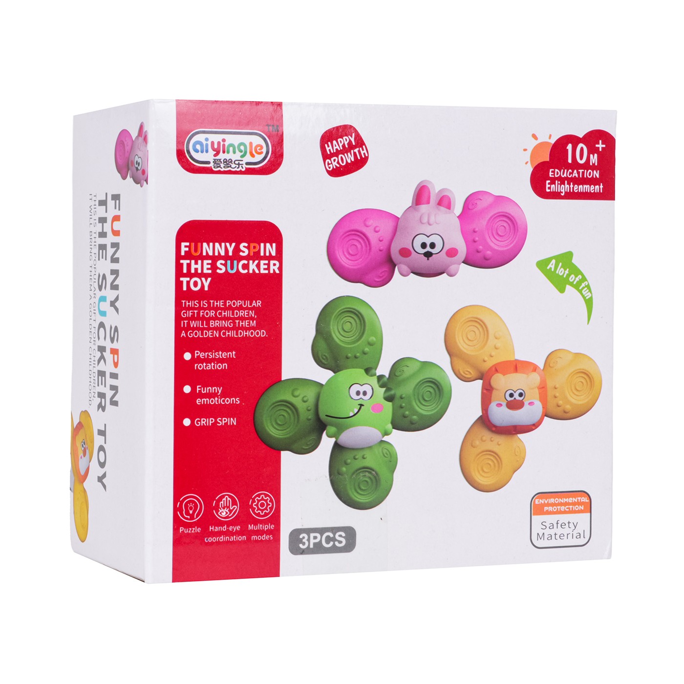 Set of Coloured Animal Spinners