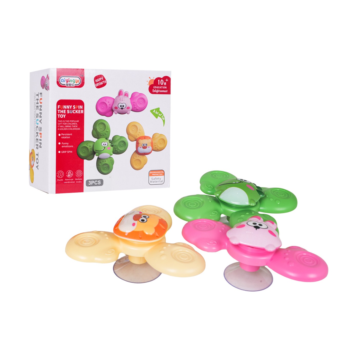 Set of Coloured Animal Spinners