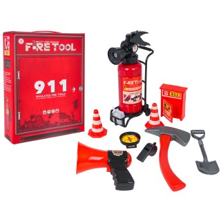 Fireman's set with fire extinguisher