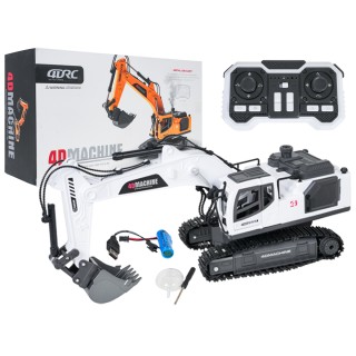R/C Excavator with Smoke, Lights and Sound Function White