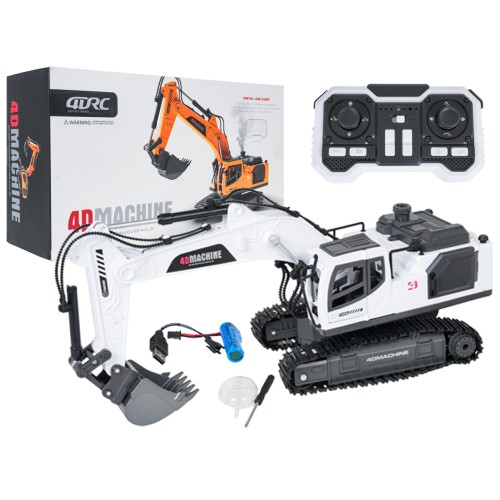 R/C Excavator with Smoke, Lights and Sound Function White