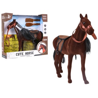 Brown Horse with Black Mane + Accessories