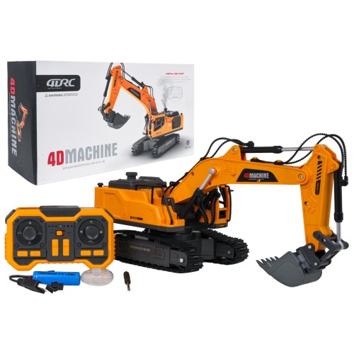 R/C Excavator with Smoke, Lights and Sound Function Yellow