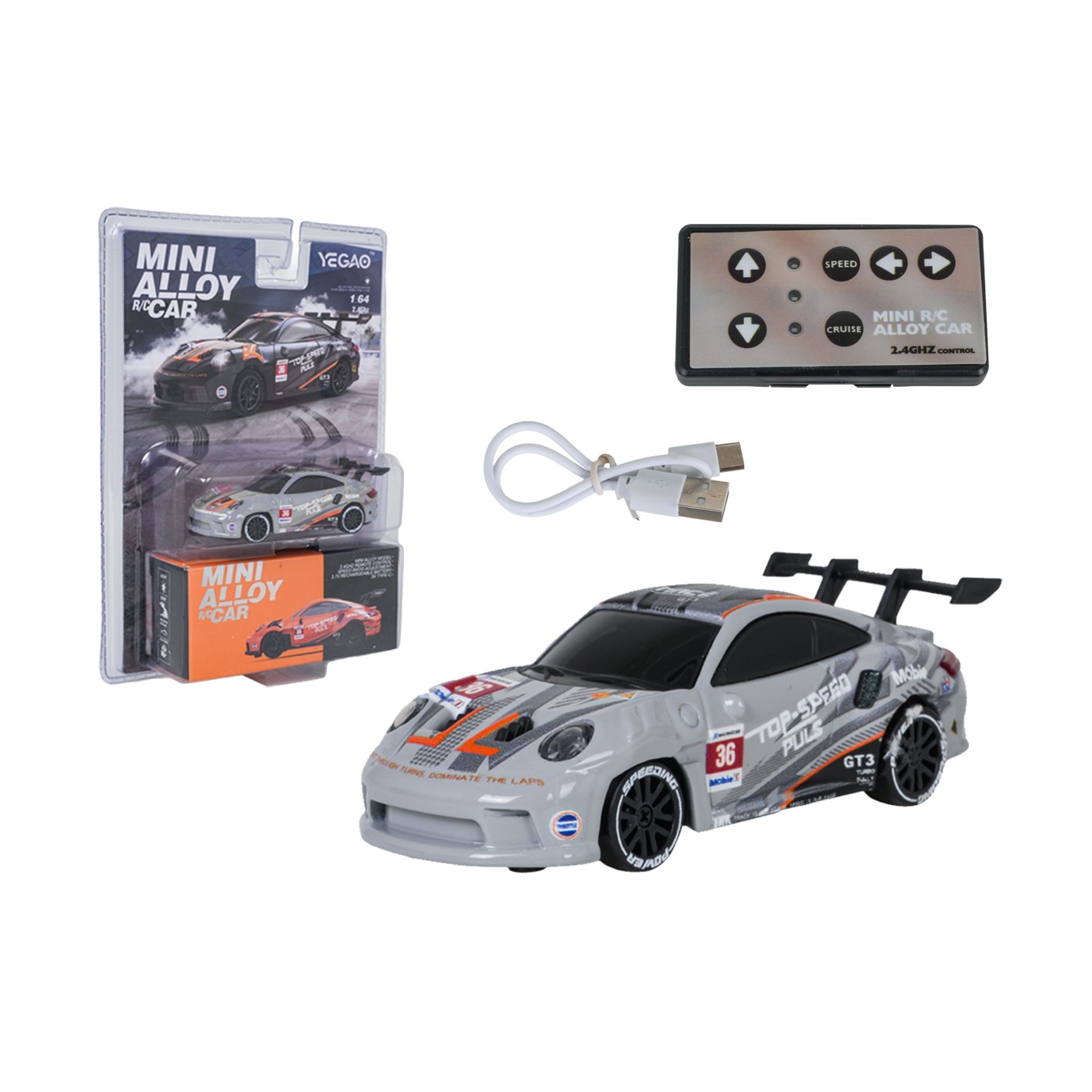1:64 Scale R/C TOP SPEED Drift Car – Grey
